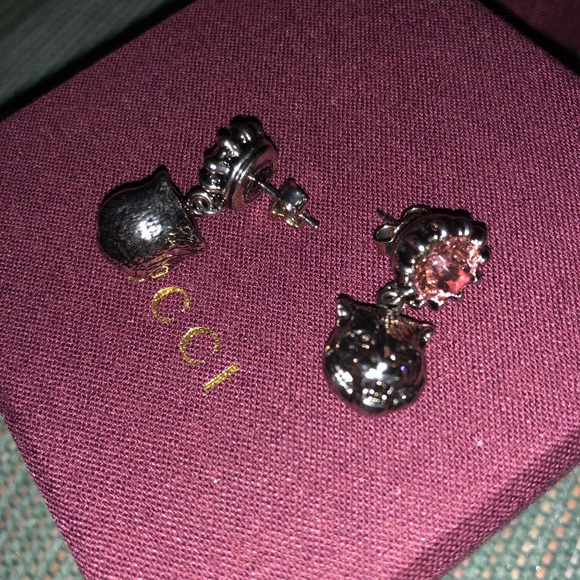 Gucci Jewelry | PINK Crystal Tiger Earrings, (One Size), New | - Picture 2 of 6